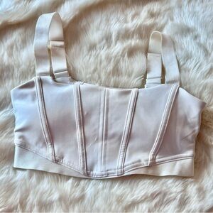 Alo Yoga Airlift Corset Bra in Ivory